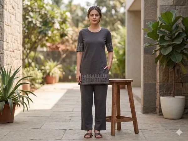 SKYBEN_Women_Printed_Charcoal_Grey_Night_Suit_Set
