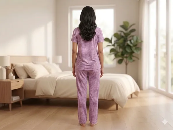 SKYBEN_Women_Printed_Light_Pink_Shirt_And_Pyjama_set