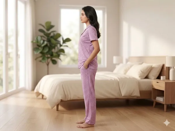 SKYBEN_Women_Printed_Light_Pink_Shirt_And_Pyjama_set