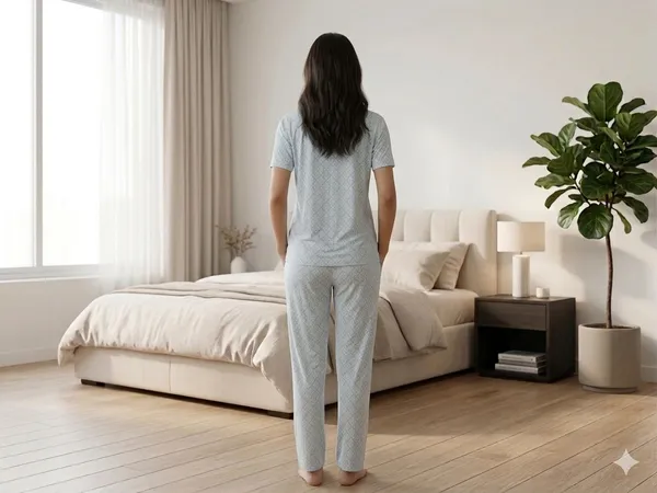 SKYBEN_Women_Printed_Light_Blue_Shirt_And_Pyjama_set