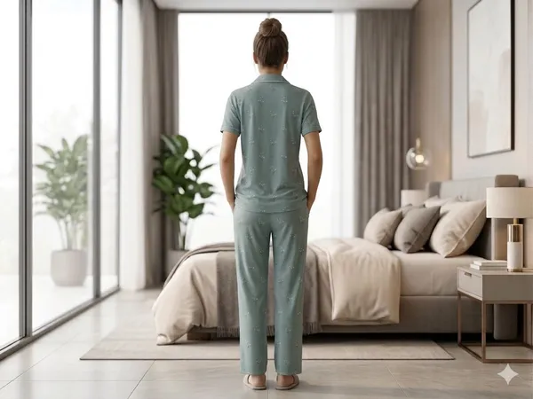 SKYBEN_Women_Printed_Sage_Green_Shirt_And_Pyjama_set