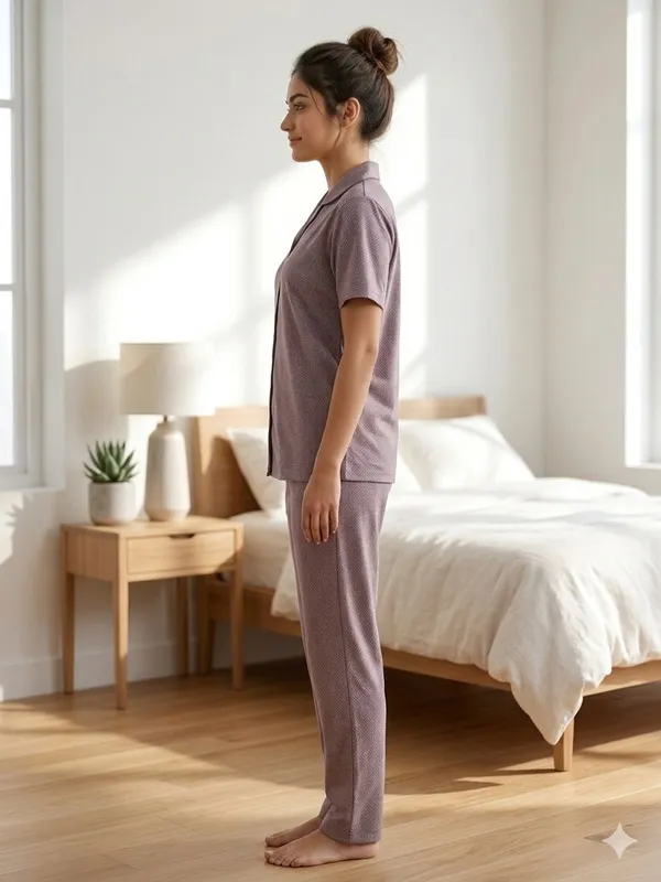 SKYBEN_Women_Printed_Mauve_Shirt_And_Pyjama_set