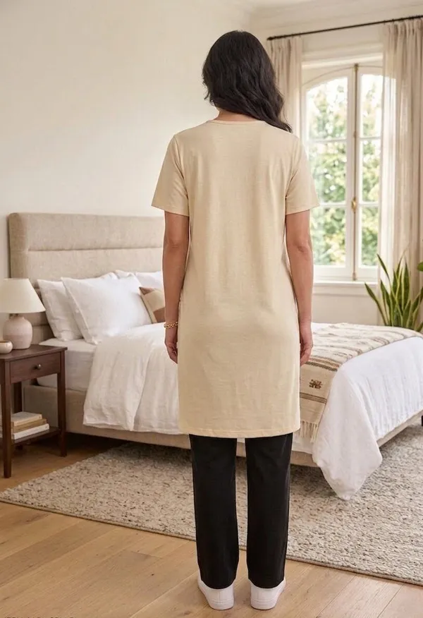 SKYBEN_Women_Printed_Beige_And_Black_Top_And_Pyjama_Set