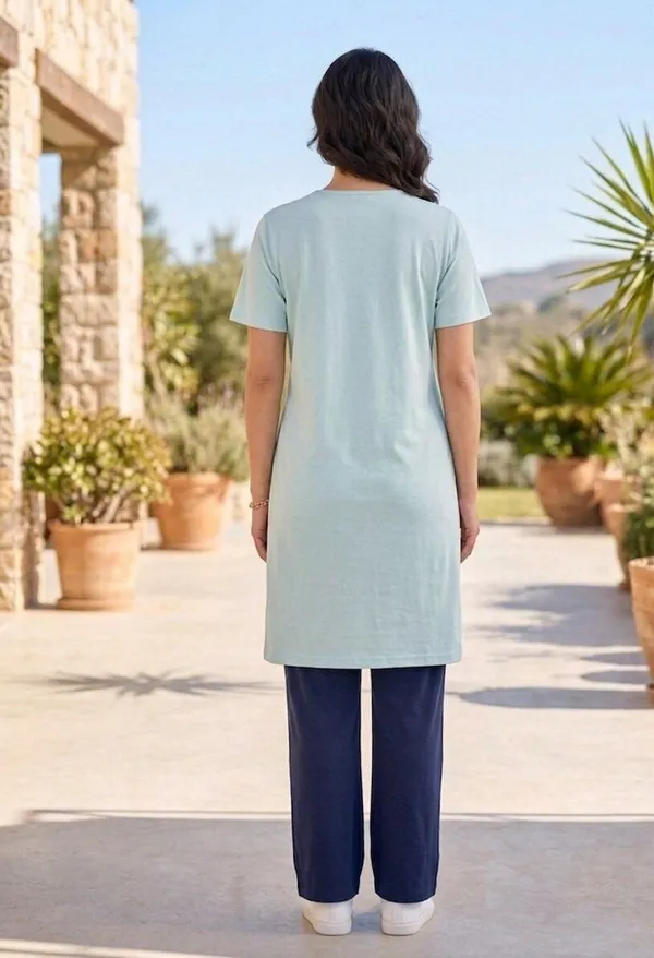 SKYBEN_Women_Printed_Light_Blue_And_Navy_Blue_Top_And_Pyjama_Set