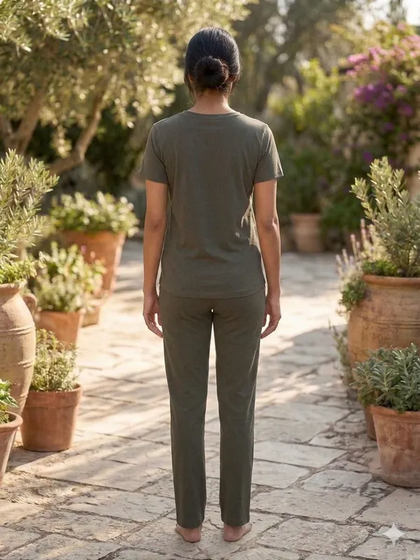 SKYBEN_Women_Printed,_Graphic_Print_Olive_Green_Top_And_Pyjama_Set