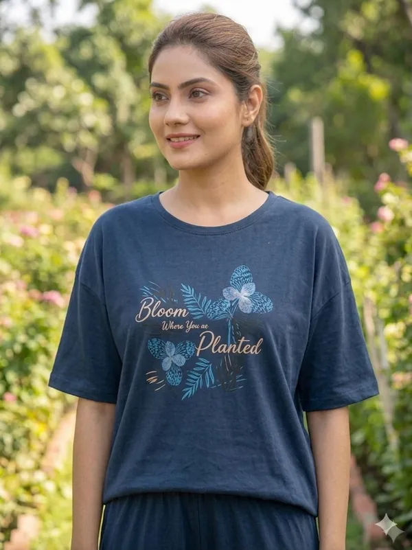 SKYBEN_Women_Printed_Graphic_Print_Teal_Blue_Top_And_Pyjama_Set