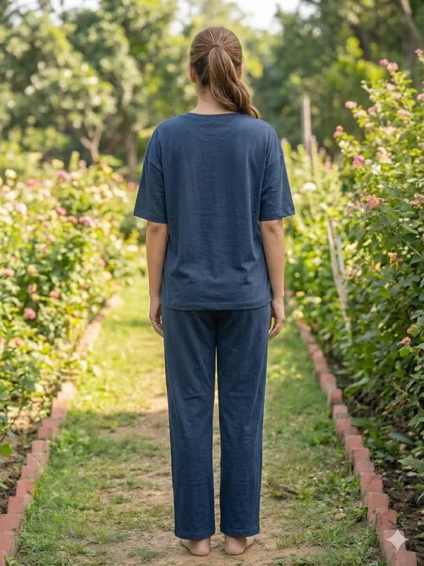 SKYBEN_Women_Printed_Graphic_Print_Teal_Blue_Top_And_Pyjama_Set