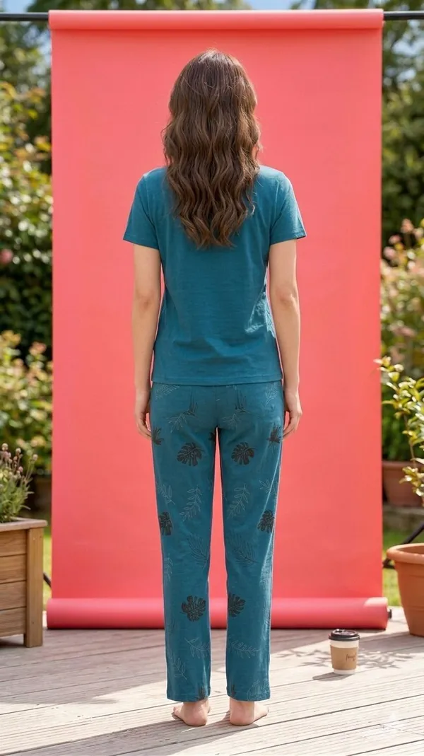 SKYBEN_Women_Printed_Teal_Blue_Top_And_Pyjama_Set