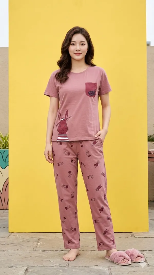 SKYBEN_Women_Printed_Mauve_Pink_Top_And_Pyjama_Set