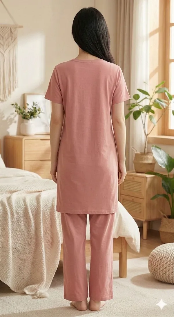 SKYBEN_Women_Floral_Print_Peach_Top_And_Pyjama_Set