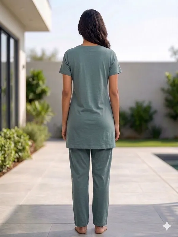 SKYBEN_Women_Printed_Sage_Green_Top_And_Pyjama_Set
