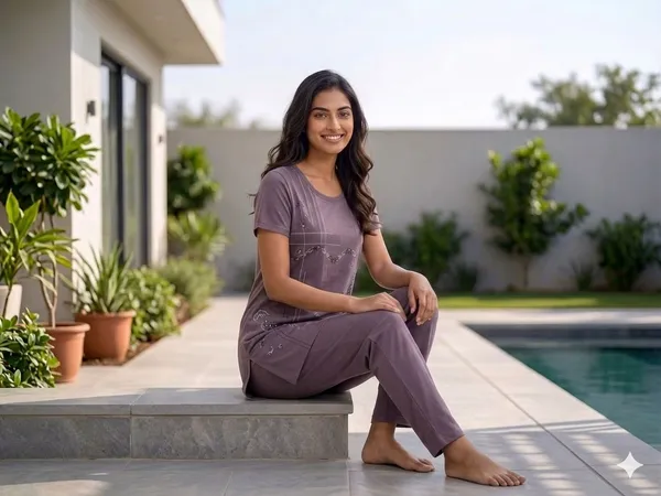 SKYBEN_Women_Printed_Muted_Purple_Top_And_Pyjama_Set