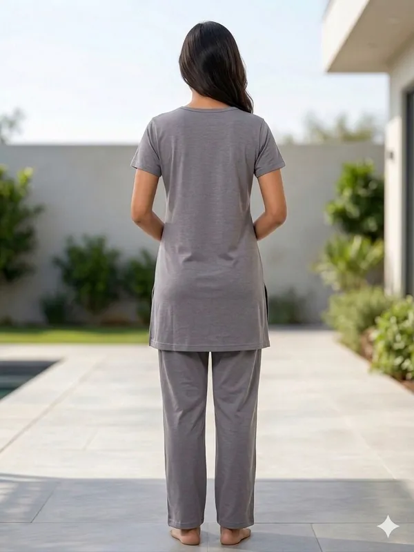 SKYBEN_Women_Printed_Grey_Top_And_Pyjama_Set