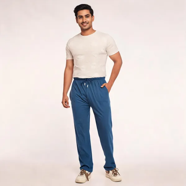 SKYBEN_Solid_Men_Teal_Blue_Track_Pants