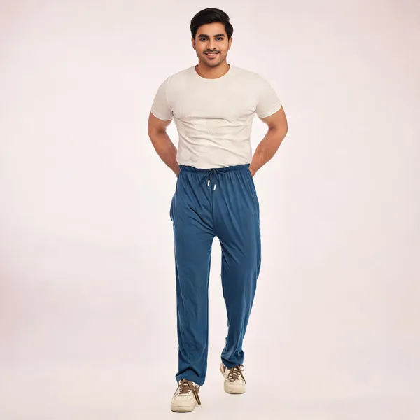 SKYBEN_Solid_Men_Teal_Blue_Track_Pants