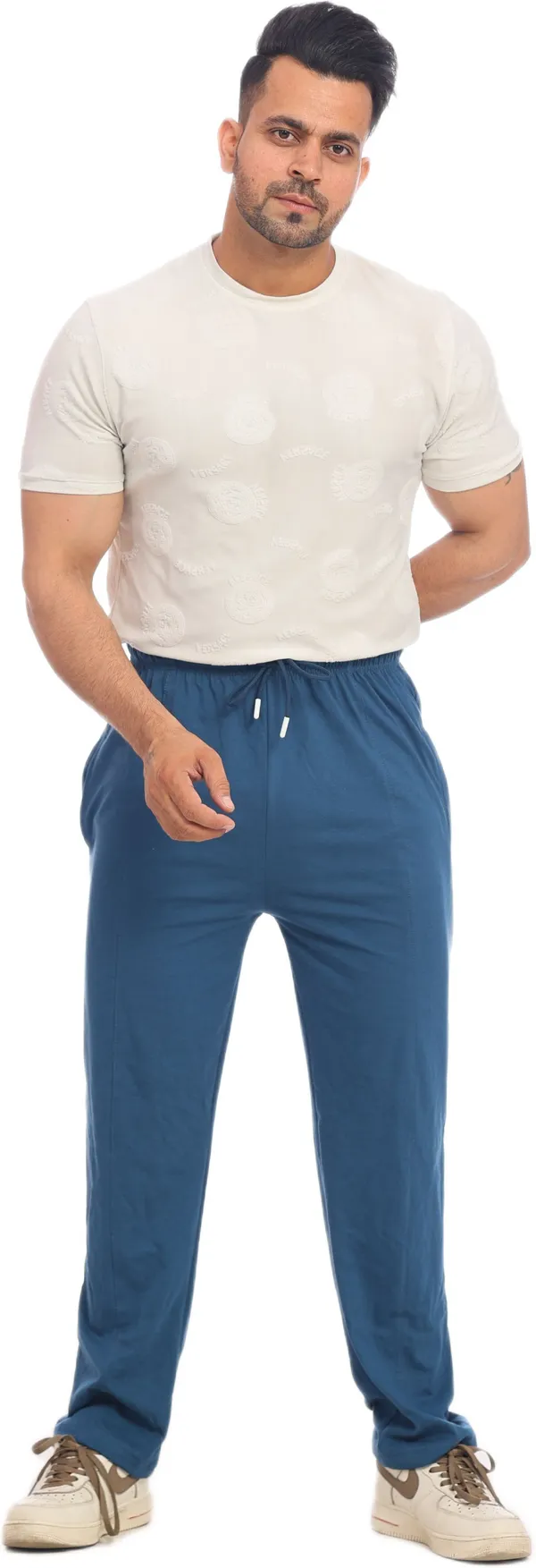 SKYBEN_Solid_Men_Teal_Blue_Track_Pants