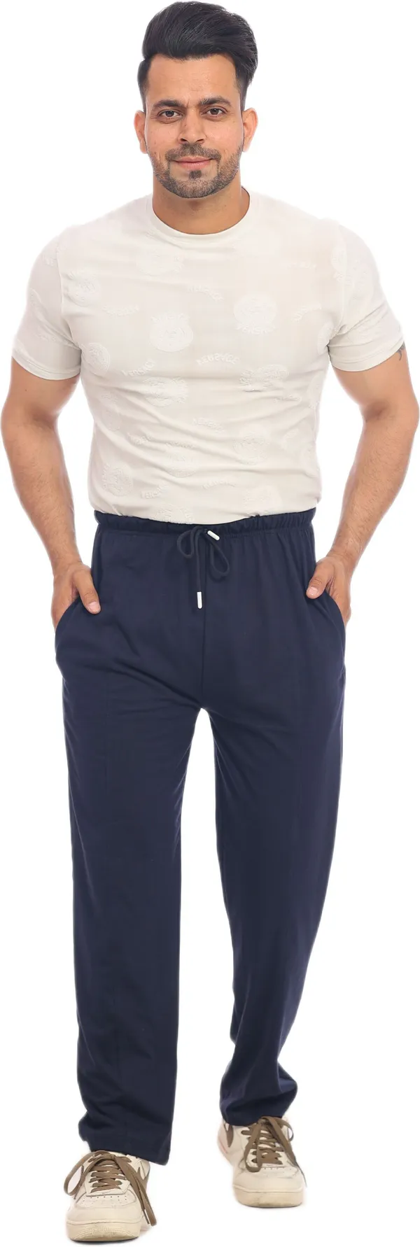 SKYBEN_Solid_Men_Navy_Blue_Track_Pants
