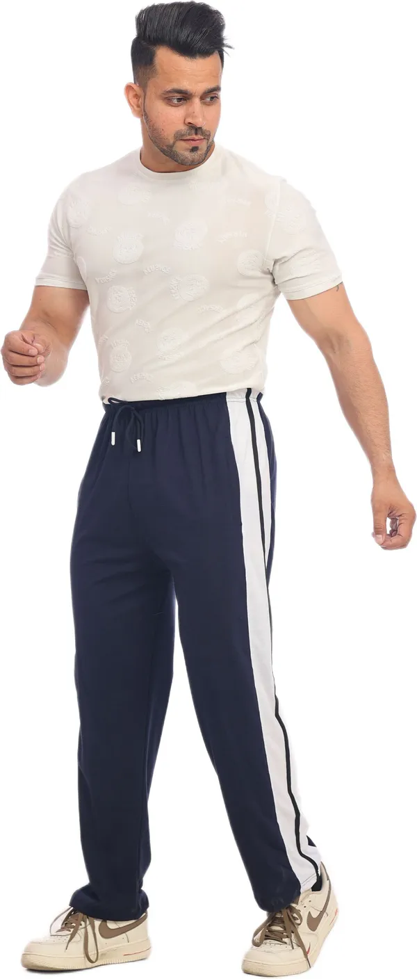 SKYBEN_Solid_Men_Navy_Blue_Track_Pants
