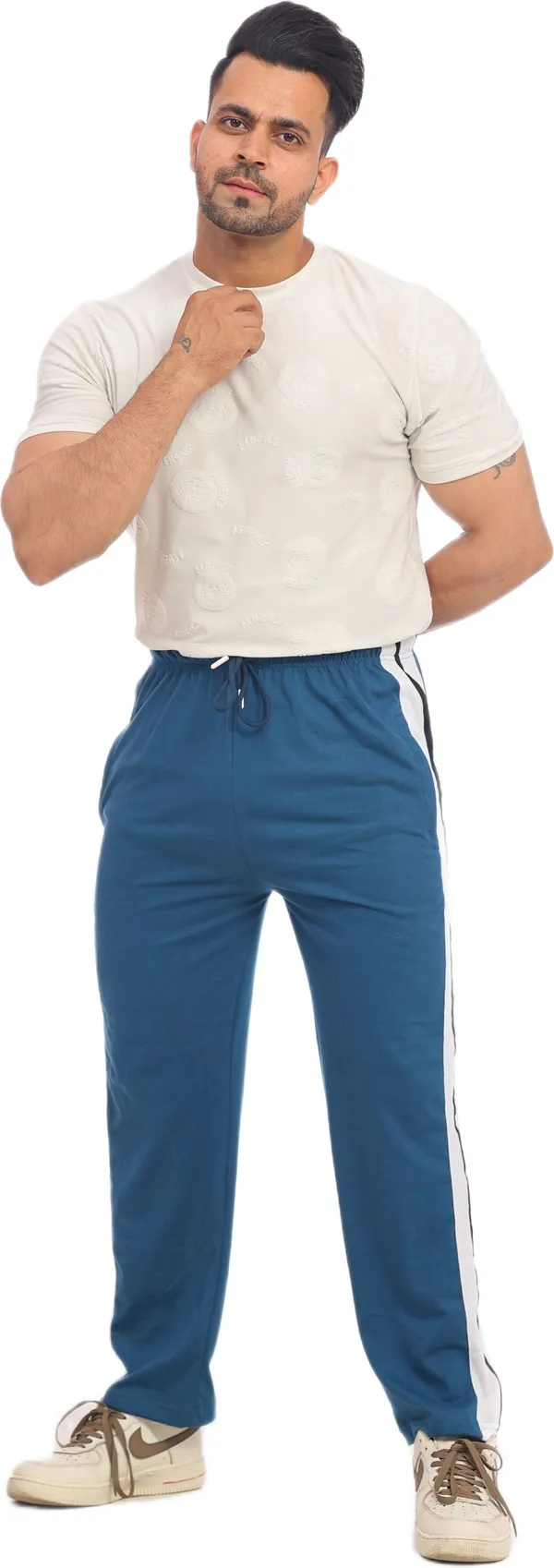 SKYBEN_Solid_Men_Teal_Blue_Track_Pants