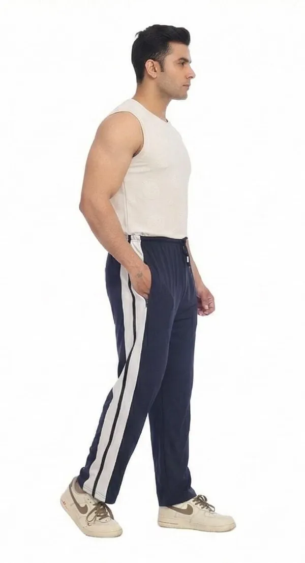 SKYBEN_Striped_Men_Dark_Blue_Track_Pants