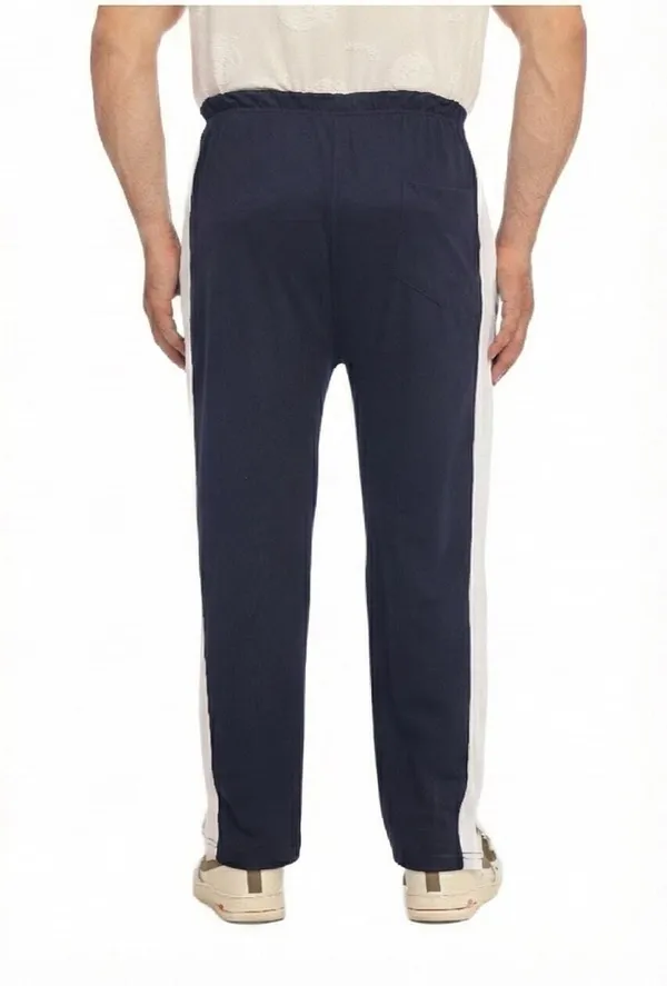 SKYBEN_Solid,_Striped_Men_Navy_Blue_Track_Pants