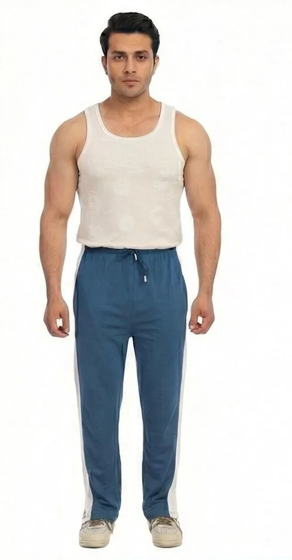 SKYBEN_Solid,_Striped_Men_Teal_Track_Pants