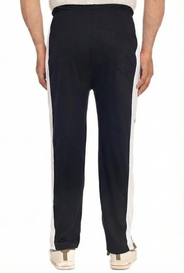 SKYBEN_Solid,_Striped_Men_Black_Track_Pants