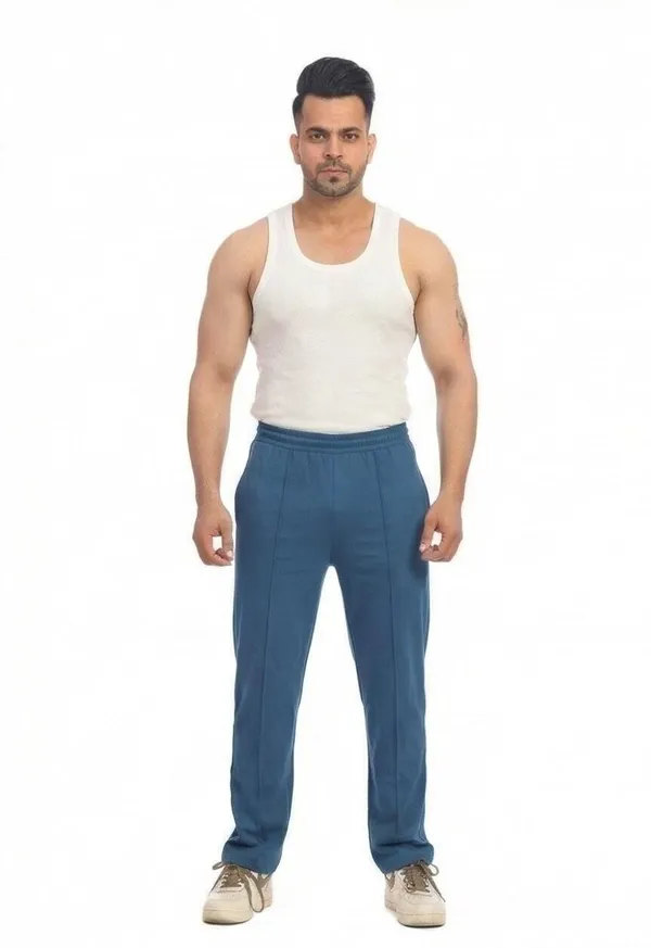 SKYBEN_Solid,_Striped_Men_Teal_Track_Pants
