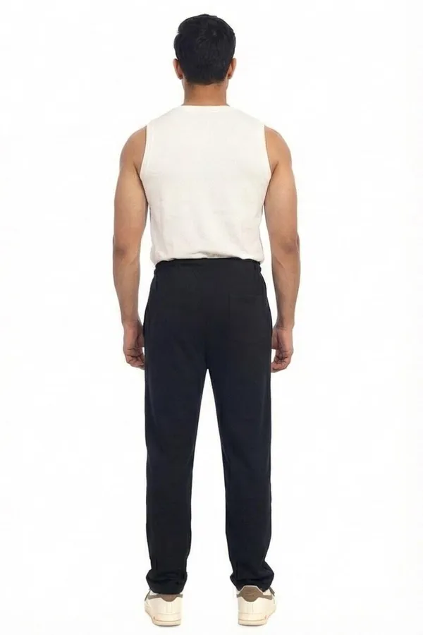 SKYBEN_Solid,_Striped_Men_Black_Track_Pants