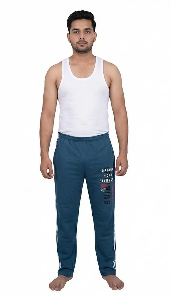 SKYBEN_Solid,_Printed,_Striped,_Graphic_Print_Men_Teal_Blue_Track_Pants