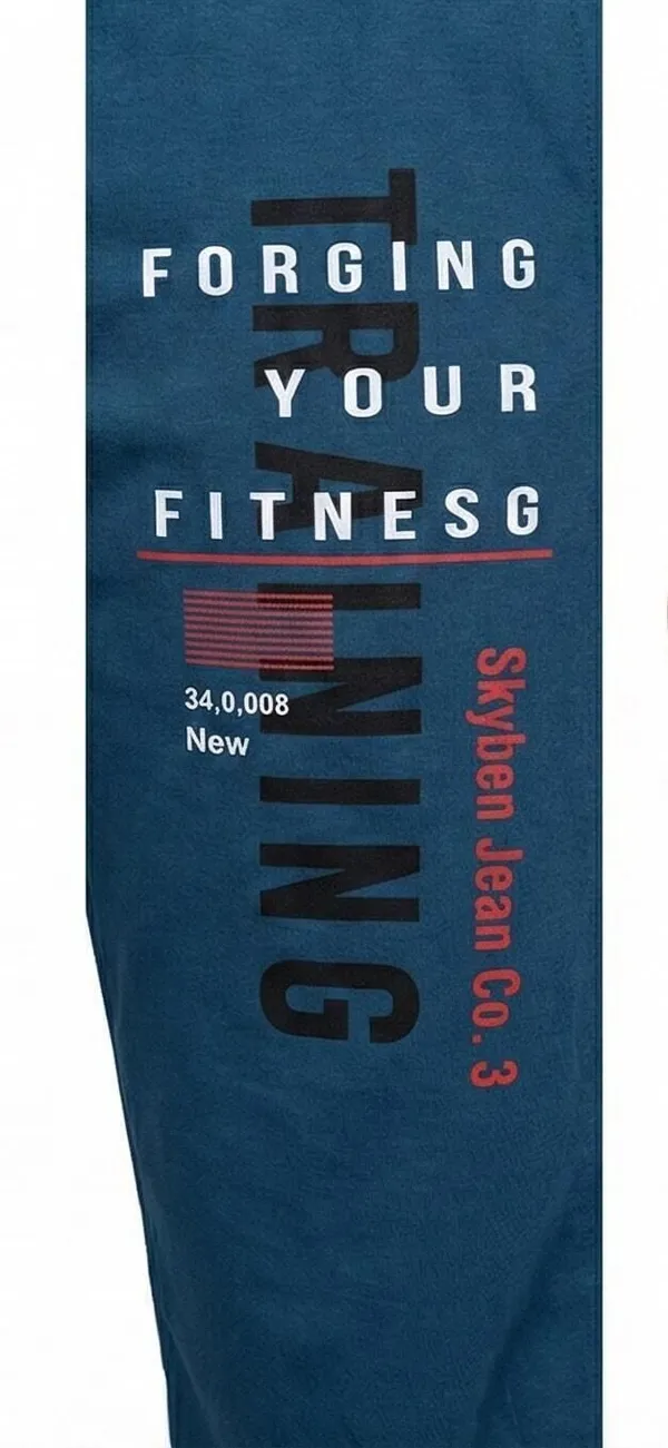 SKYBEN_Solid,_Printed,_Striped,_Graphic_Print_Men_Teal_Blue_Track_Pants