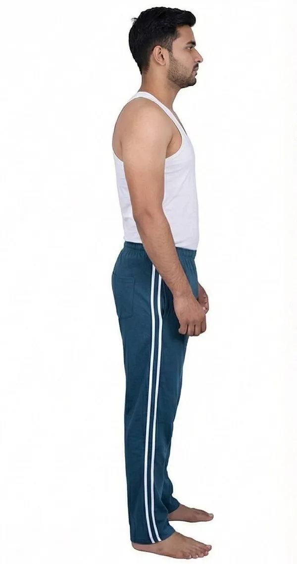 SKYBEN_Solid,_Printed,_Striped,_Graphic_Print_Men_Teal_Blue_Track_Pants