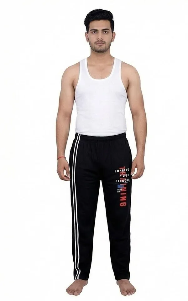 SKYBEN_Solid,_Printed,_Striped,_Graphic_Print_Men_Black_Track_Pants