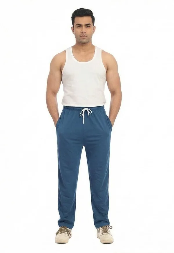 SKYBEN_Solid,_Striped_Men_Teal_Track_Pants