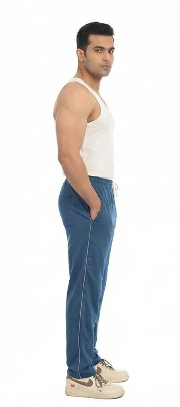 SKYBEN_Solid,_Striped_Men_Teal_Track_Pants