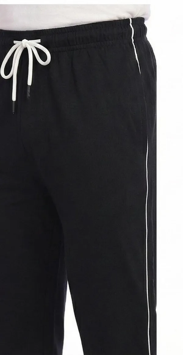SKYBEN_Solid,_Striped_Men_Black_Track_Pants