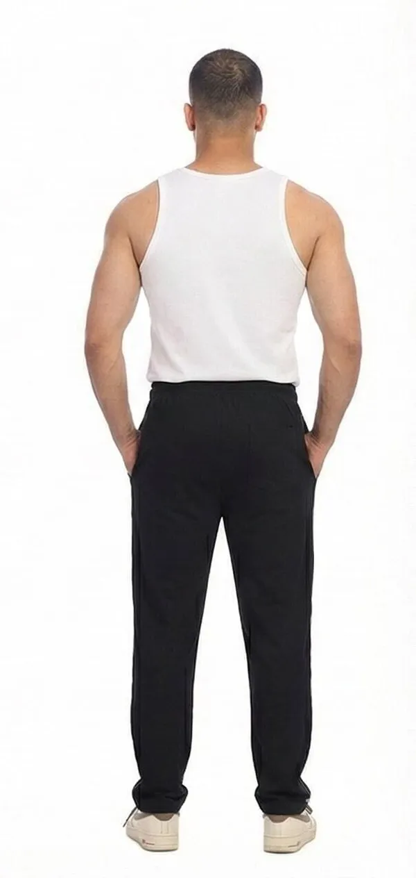 SKYBEN_Solid,_Striped_Men_Black_Track_Pants