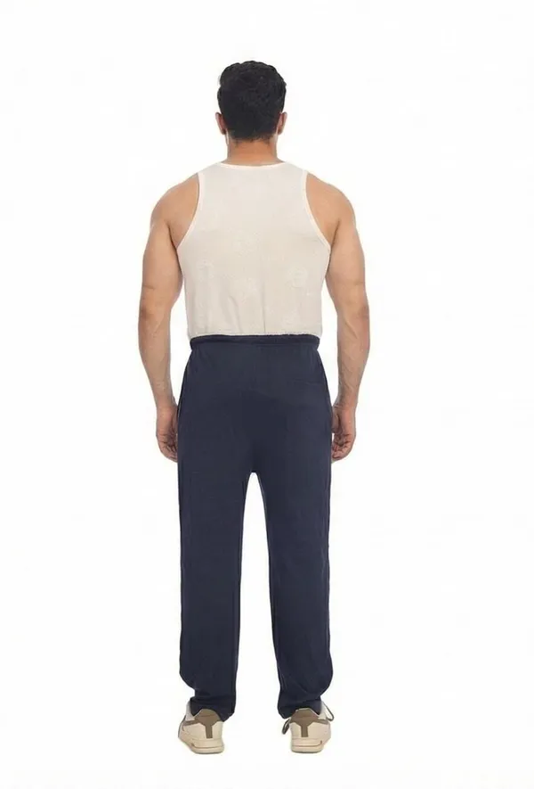 SKYBEN_Solid,_Striped_Men_Navy_Blue_Track_Pants