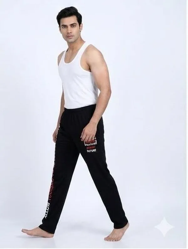 SKYBEN_Solid,_Printed,_Graphic_Print_Men_Black_Track_Pants