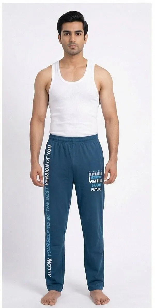 SKYBEN_Solid,_Printed,_Graphic_Print_Men_Teal_Blue_Track_Pants