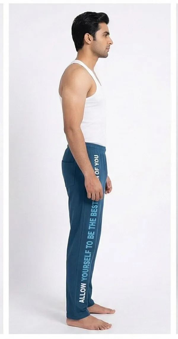 SKYBEN_Solid,_Printed,_Graphic_Print_Men_Teal_Blue_Track_Pants