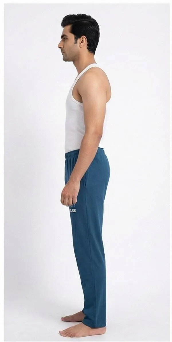 SKYBEN_Solid,_Printed,_Graphic_Print_Men_Teal_Blue_Track_Pants