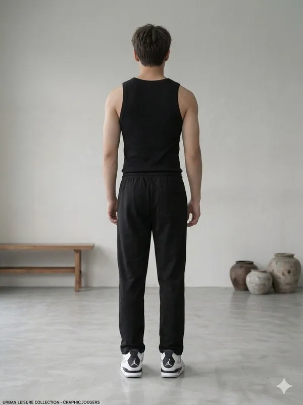 SKYBEN_Graphic_Print_Men_Black_Track_Pants