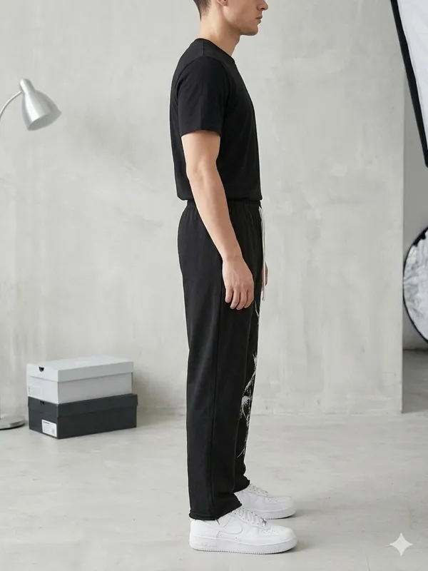 SKYBEN_Graphic_Print_Men_Black_Track_Pants