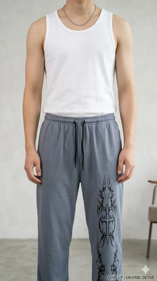 SKYBEN_Printed_Men_Grey_Track_Pants