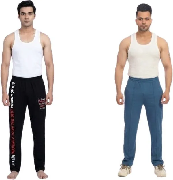 SKYBEN_Self_Design,_Printed_Men_Black_And_Blue_Track_Pants