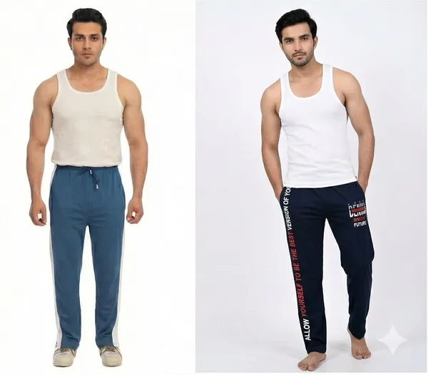 SKYBEN_Self_Design,_Printed_Men_Teal_Blue_And_Navy_Blue_Track_Pants