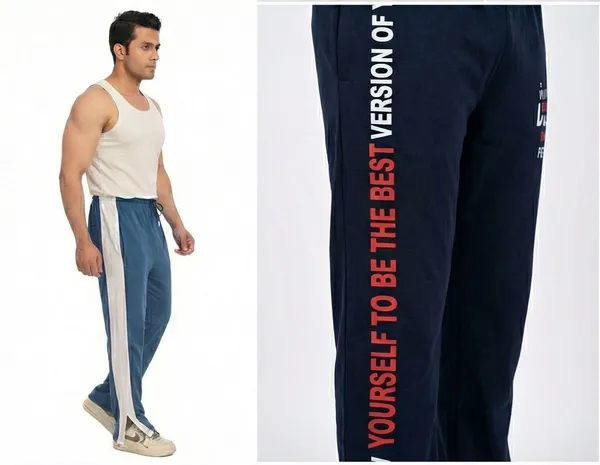 SKYBEN_Self_Design,_Printed_Men_Teal_Blue_And_Navy_Blue_Track_Pants