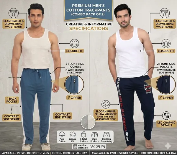 SKYBEN_Self_Design,_Printed_Men_Teal_Blue_And_Navy_Blue_Track_Pants