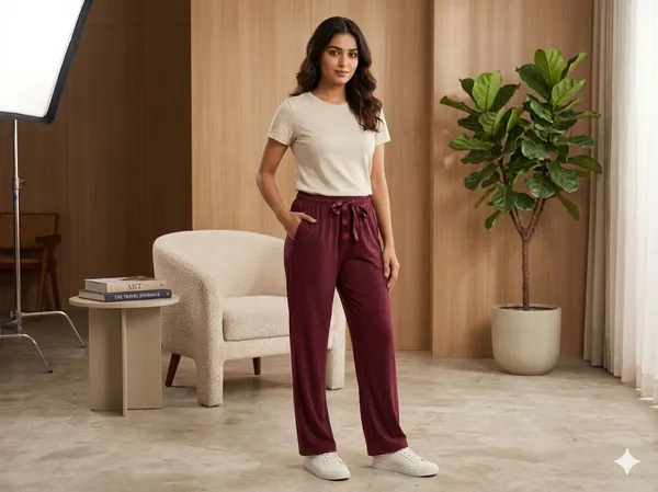 SKYBEN_Solid_Women_Maroon_Track_Pants